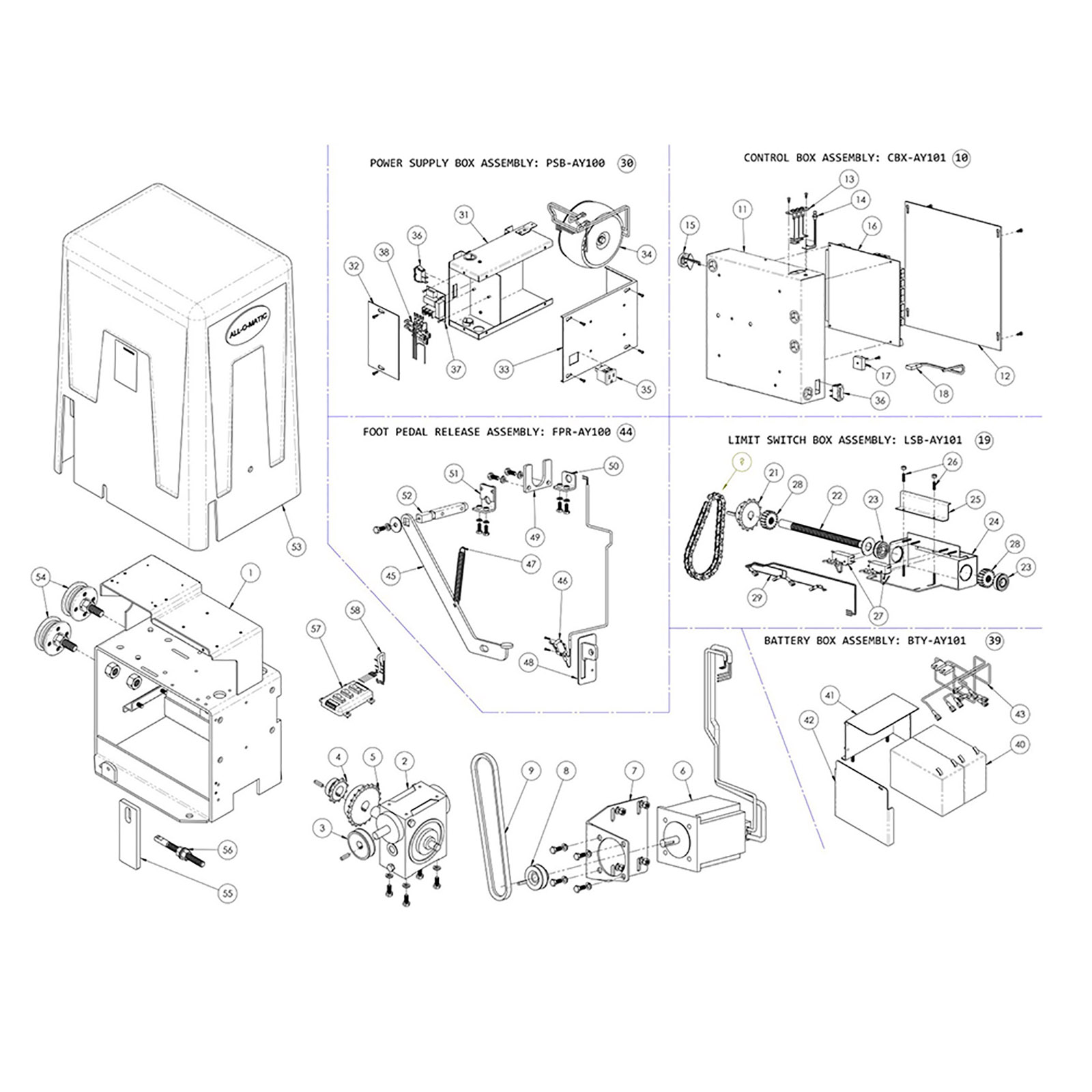 SL-100FP DC Replacement Parts Diagram