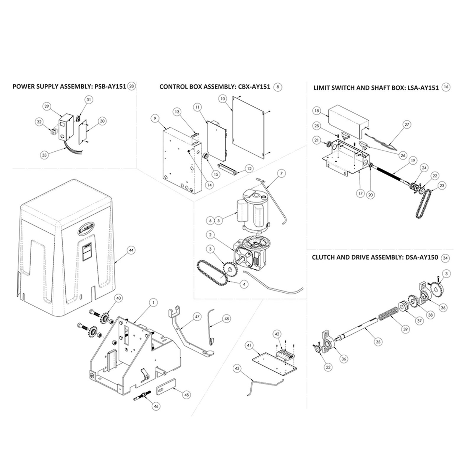 SL-150 AC Replacement Parts Diagram