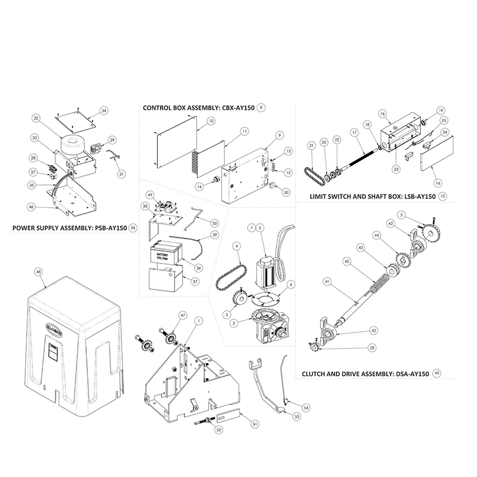 SL-150 DC Replacement Parts Diagram