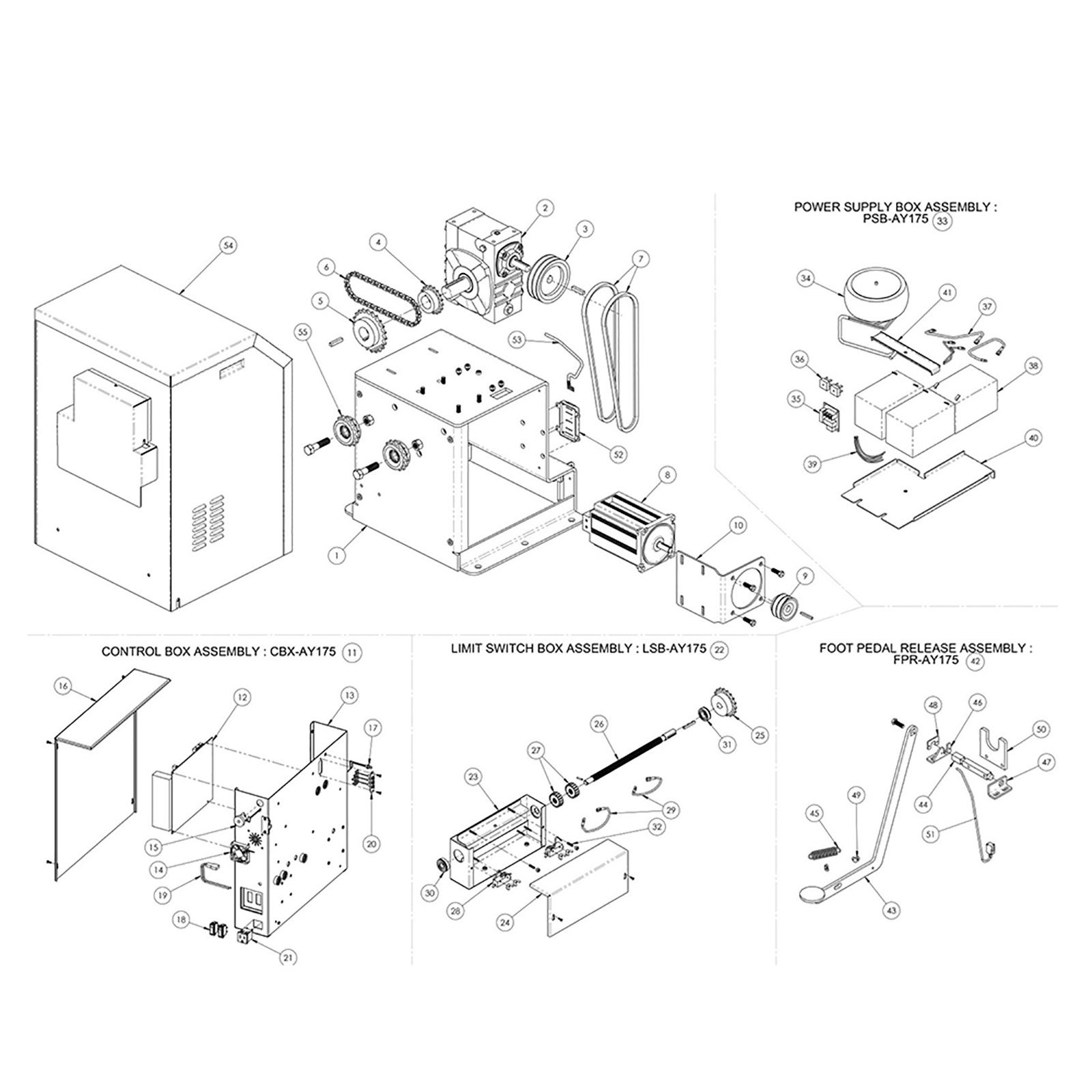 SL-175 DC Replacement Parts Diagram