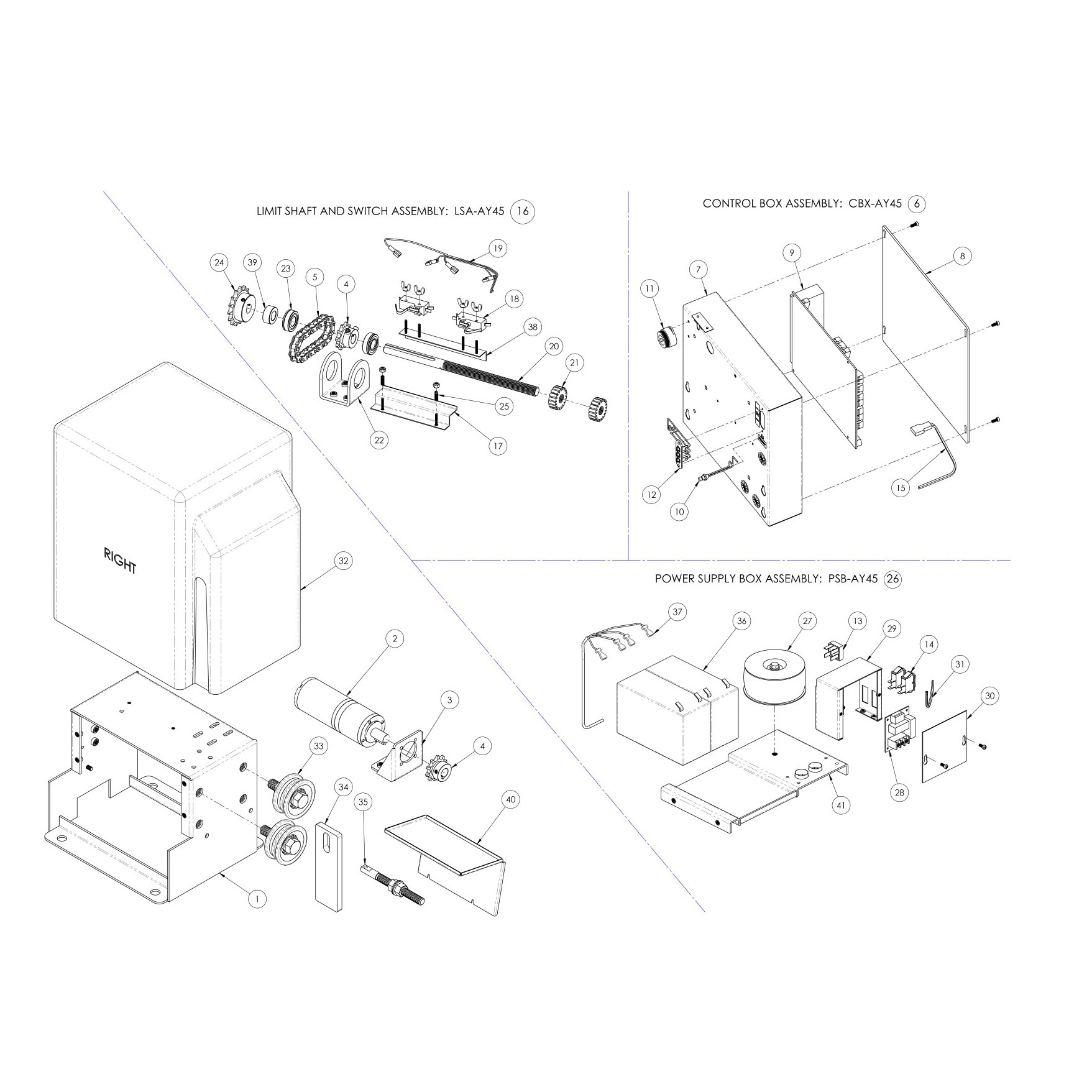 SL-45 DC Replacement Parts Diagram