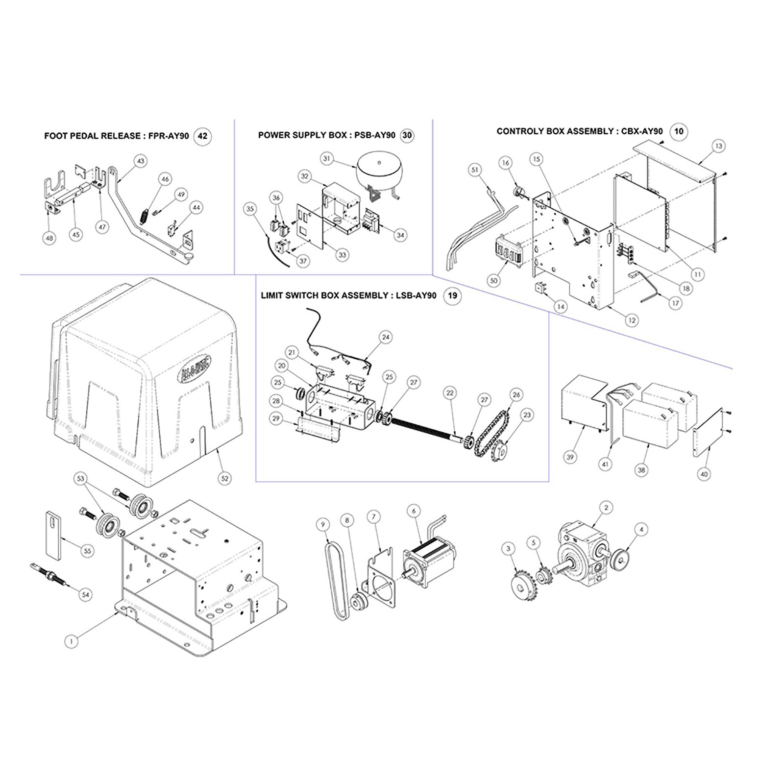 SL-90 DC Replacement Parts Diagram