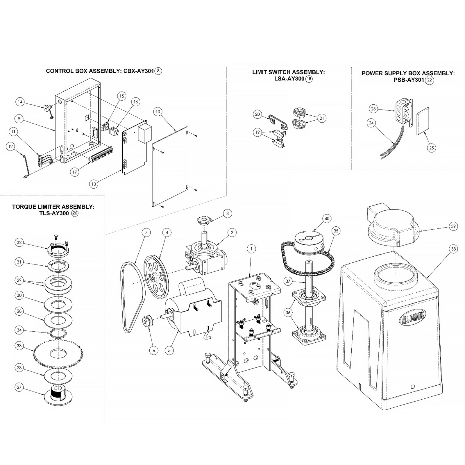 SW-300 AC Replacement Parts Diagram